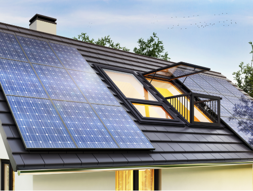 ソーラーシステム即搭載可能な片流れ大屋根